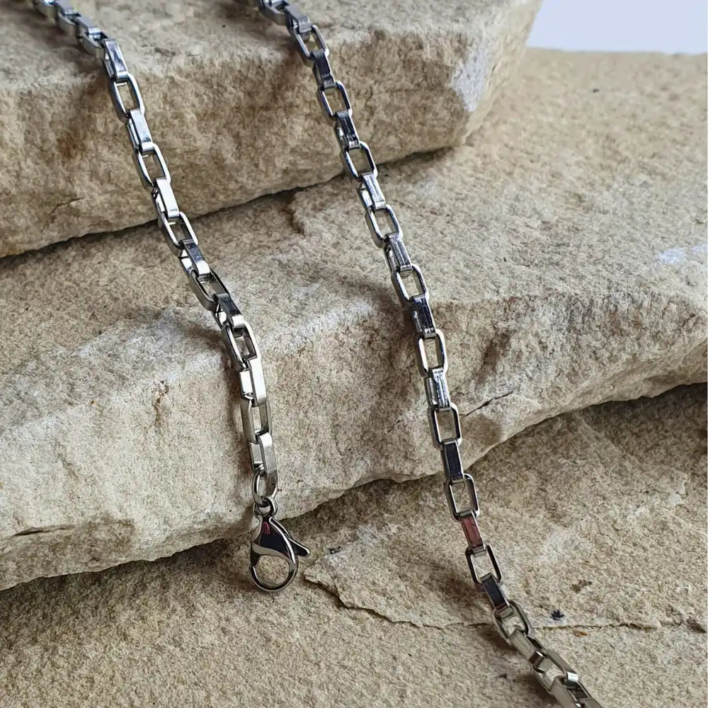 Classic silver Bold Links Chain necklace and bracelet set with thick polished links