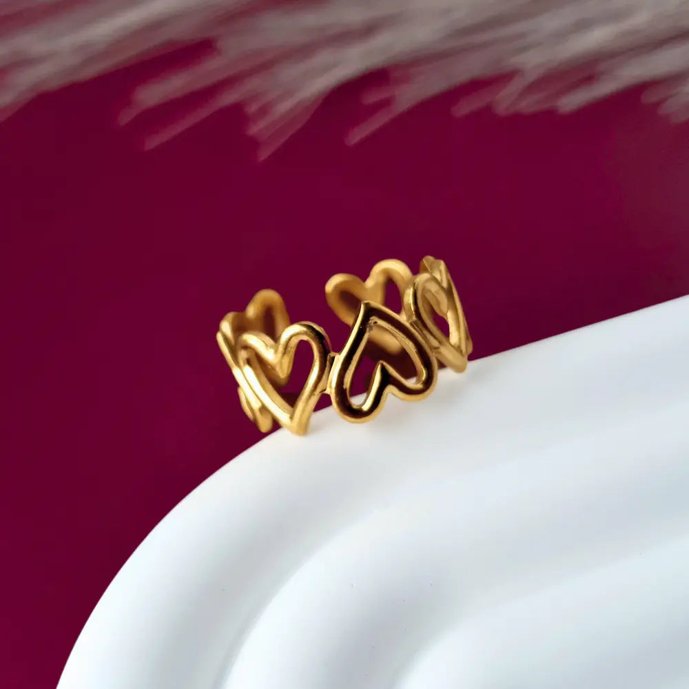 My forever love adjustable ring in 18k gold-plated -  waterproof, hypoallergenic, tarnish free - Divine Me Essentials - Ring