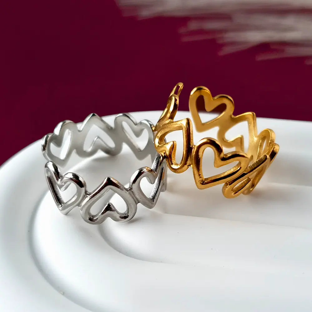 My forever love adjustable ring by Divine Me Essentials, comes in 18k gold plated or silver. Celebrate self-love.