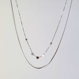 Silver 3 Wishes Necklace featuring three delicate stars, representing hope, dreams, and endless possibilities. Elegant and timeless, designed to complement any outfit.
