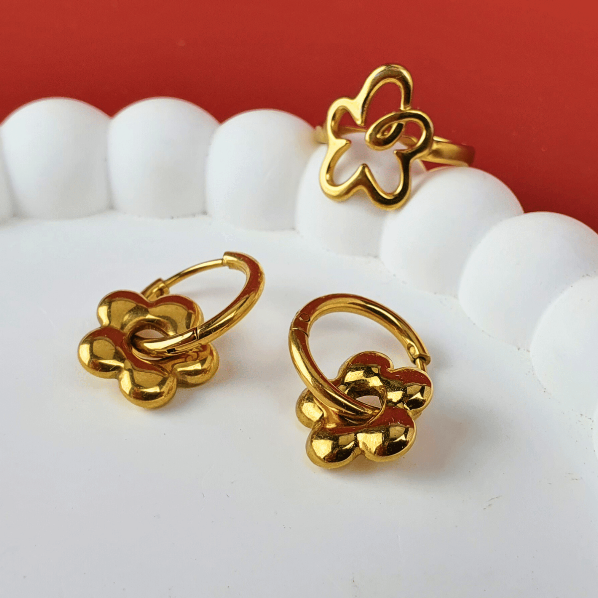 Flowers Power Bundle - Earring and Ring Set