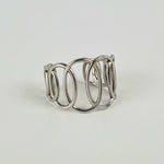 Twisted Ovals Adjustable Ring - Silver. Bold adjustable ring that fits all sizes.