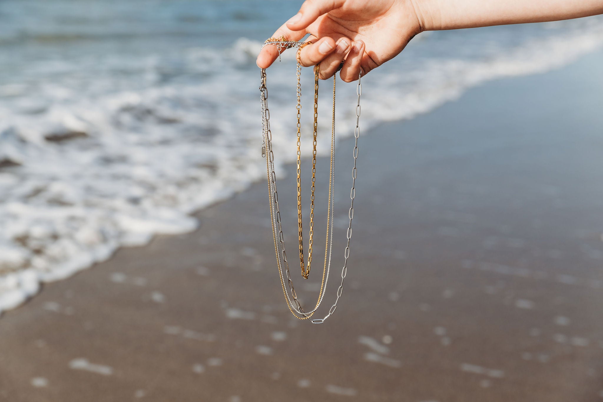 Longer necklace chains in both gold and silver options.