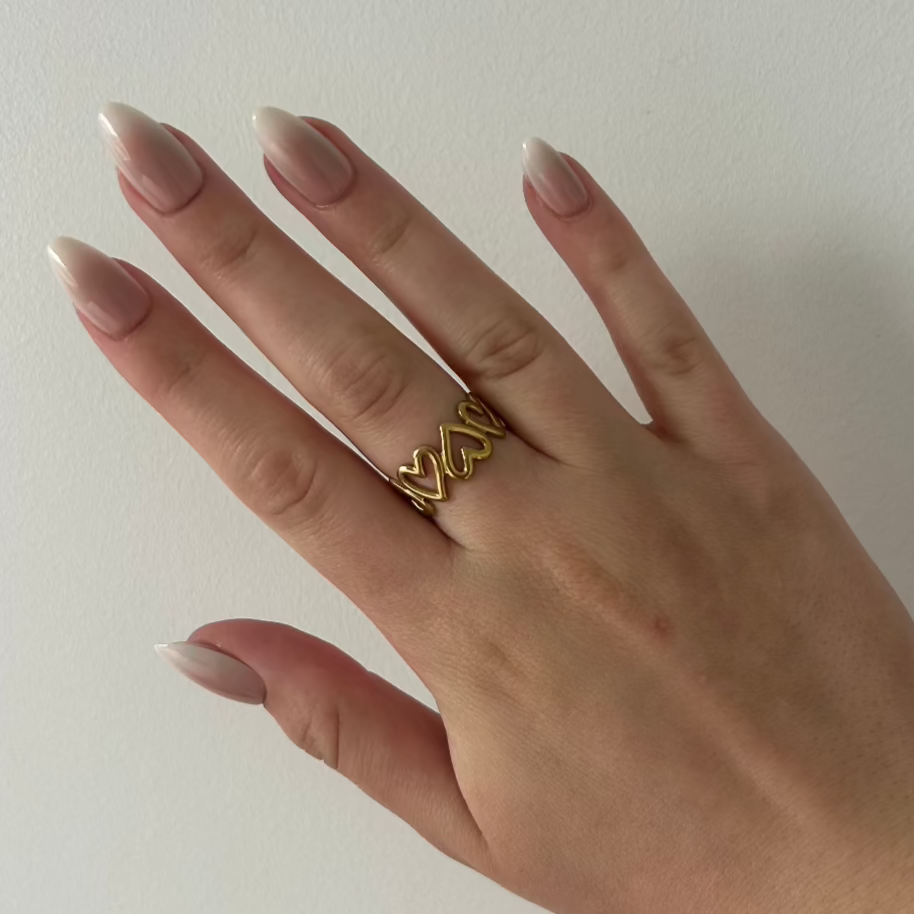 My forever love adjustable ring in 18k gold-plated on stainless steel base.